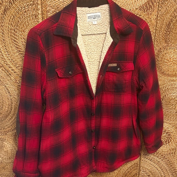 Field & Stream Red Plaid Flannel Fleece Shirt Jacket Size Large - Picture 11 of 11